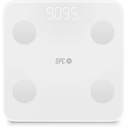 SPC Atenea Fit 3 Bascula de Baño Inteligente - Registra e Identifica hasta 10 Usuarios - Diseño de Cristal - Pantalla LED - Activacion Tactil - Capacidad 180kg 1 pieza(s)