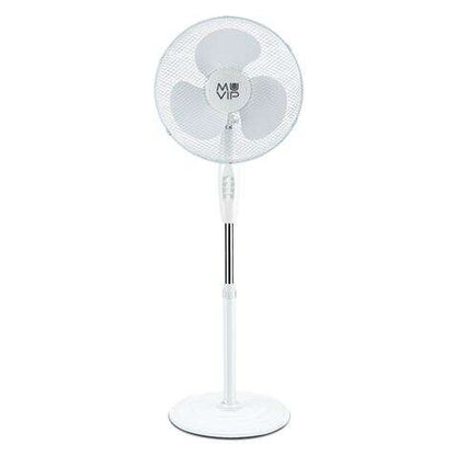 Muvip Ventilador de Pie 45W 3 Aspas - 3 Velocidades - Altura e Inclinacion Ajustables - Base Reforzada - Color Blanco 1 pieza(s)