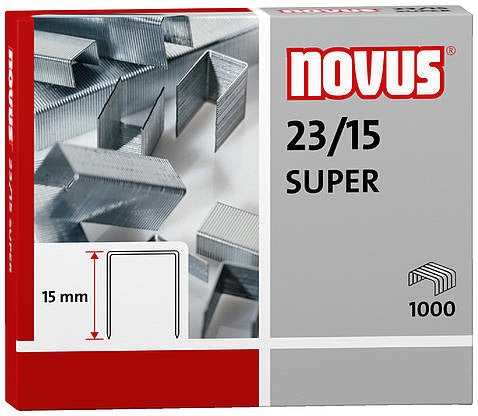 Novus - 23/15 SUPER Paquete de grapas 1000 grapas