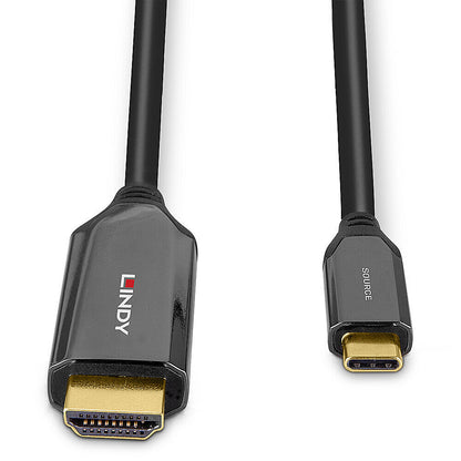 Lindy - 43369 adaptador de cable de vídeo 3 m USB Tipo C HDMI tipo A (Estándar) Negro