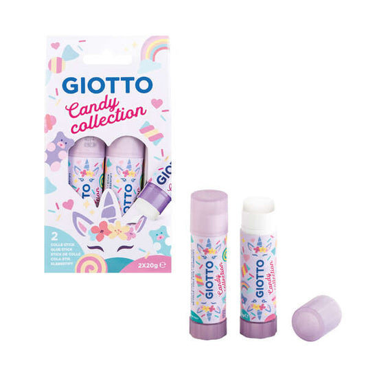 Giotto Candy Collection Pack de 2 Barras de Pegamento Mediano 20gr - Secado Rapido - Apto para Uso Escolar 1 pieza(s)