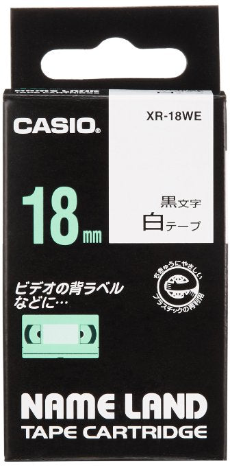 Casio - XR-18WE cinta para impresora de etiquetas Negro sobre blanco