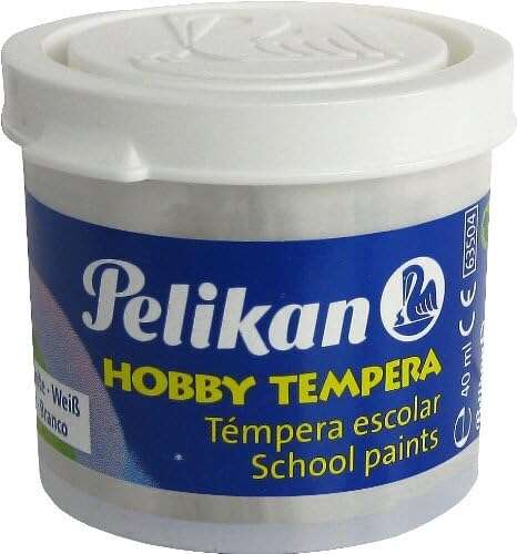 Pelikan Tempera Escolar Frasco 40ml - Facil de Lavar - Ideal para Manualidades - Color Blanco 1 pieza(s)