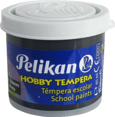 Pelikan Tempera Escolar Frasco 40ml - Facil de Lavar - Ideal para Proyectos Escolares - Color Negro 1 pieza(s)