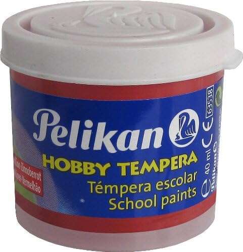 Pelikan Tempera Escolar Frasco 40ml - Facil de Usar - Ideal para Actividades Escolares - Color Bermellon 1 pieza(s)