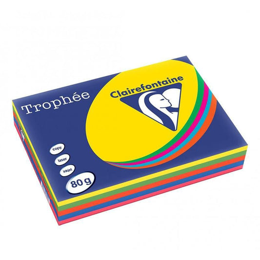 Clairefontaine - 1704SC papel para impresora de inyección de tinta A4 (210x297 mm) 500 hojas Azul  Verde  Naranja  Rosa  Amarillo