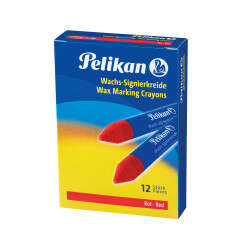 Pelikan Pack de 12 Ceras para Marcar - Punta Resistente - Ideal para Resaltar Textos - Color Rojo 1 pieza(s)