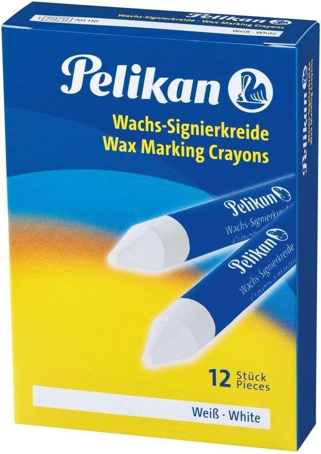 Pelikan Pack de 12 Ceras para Marcar - Punta Resistente - Ideal para Resaltar Textos - Color Blanco 1 pieza(s)