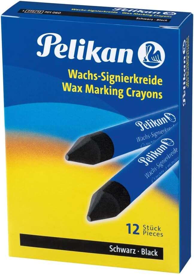 Pelikan Pack de 12 Ceras para Marcar - Punta Resistente - Ideal para Resaltar Textos - Color Negro 1 pieza(s)