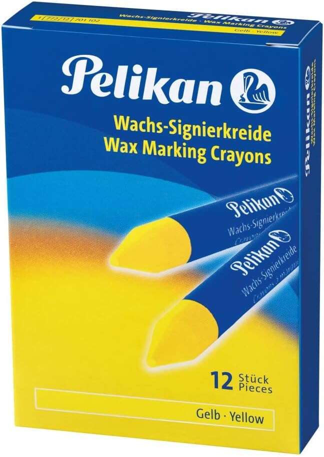 Pelikan Pack de 12 Ceras para Marcar - Punta Resistente - Ideal para Resaltar Textos - Color Amarillo 1 pieza(s)