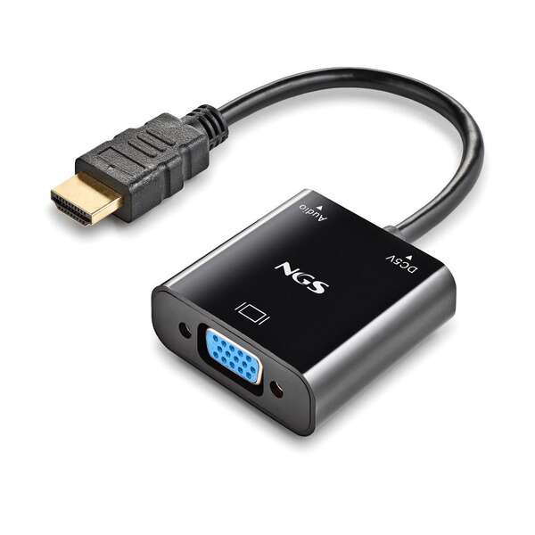 NGS Chamaleon Adaptador HDMI a SVGA + Audio Full HD + Cable de Aimentacion Incluido - Color Negro 1 pieza(s)