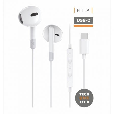 TECH ONE TECH - AURICULARES TECHONE BOTON USB-C BLANCO