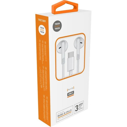 TECH ONE TECH - AURICULARES TECHONE BOTON USB-C BLANCO