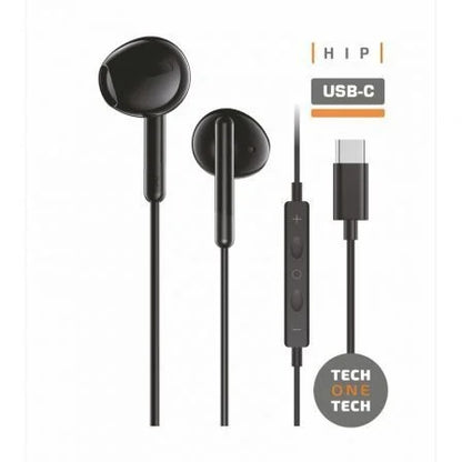 TECH ONE TECH - AURICULARES TECHONE BOTON USB-C NEGRO