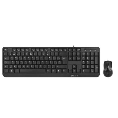 NGS Kit Teclado Multimedia y Raton con Cable - QWERTY Italiano - 12 Teclas Multimedia - Color Negro 1 pieza(s)