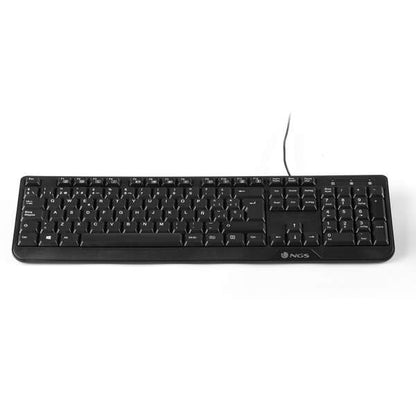 NGS Kit Teclado Multimedia y Raton con Cable - QWERTY Italiano - 12 Teclas Multimedia - Color Negro 1 pieza(s)