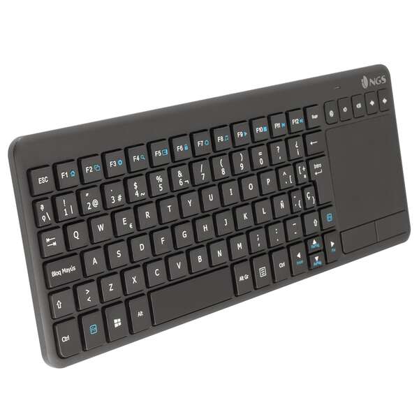 NGS Teclado Inalambrico con Touchpad con Teclas Multimedia de 2.4ghz - QWERTY Portugues - Color Negro 1 pieza(s)