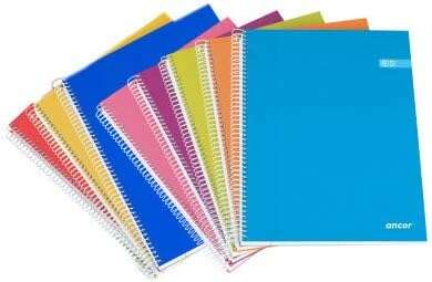 Ancor Classic Stripes Cuaderno Espiral Tamaño Folio Raya Horizontal - 80 Hojas 90gr - Tapa de Carton Plastificado - Colores Surtidos 8 pieza(s)