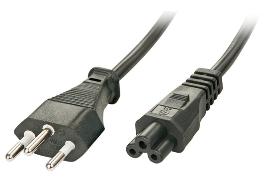 Lindy - 30412 cable de transmisión Negro 2 m C5 acoplador