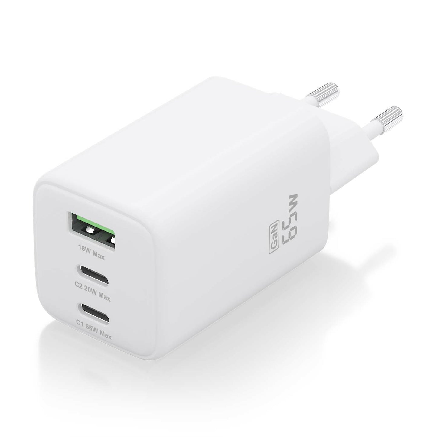 AISENS - Cargador Gan 65W  2xUSB-C PD3.0 QC4.0  1xUSB-A QC3.0  Blanco