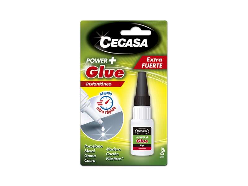 Cegasa Power Glue Pegamento Instantaneo 10gr - Alta Resistencia - Secado Rapido - Facil Aplicacion - Color Transparente 1 pieza(s)