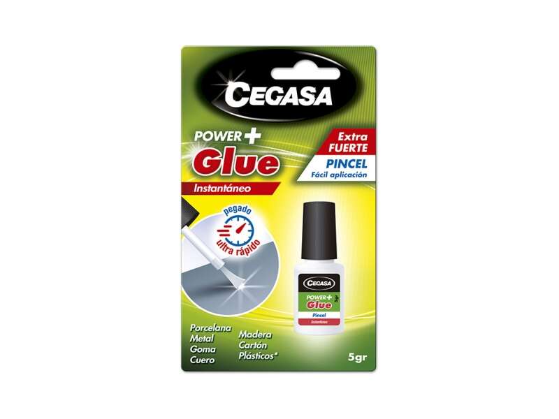 Cegasa Power Glue Pegamento Instantaneo con Pincel 5gr - Pegamento Fuerte - Color Transparente 1 pieza(s)