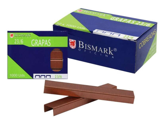 Bismark Caja de 10000 Grapas Cobreadas de Alambre de Alta Calidad - Color Cobre 1 pieza(s)