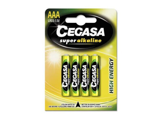 Cegasa Super Alcaline Pack de 4 Pilas LR03 AAA - Alta Tecnologia - Fiabilidad - Elevado Rendimiento - Maximas Prestaciones 1 pieza(s)