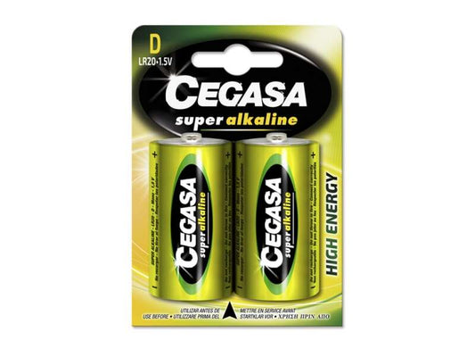 Cegasa Super Alcaline LR20 Pack 2 Pilas LR20 1.5V - Alta Tecnologia - Fiabilidad - Elevado Rendimiento 1 pieza(s)