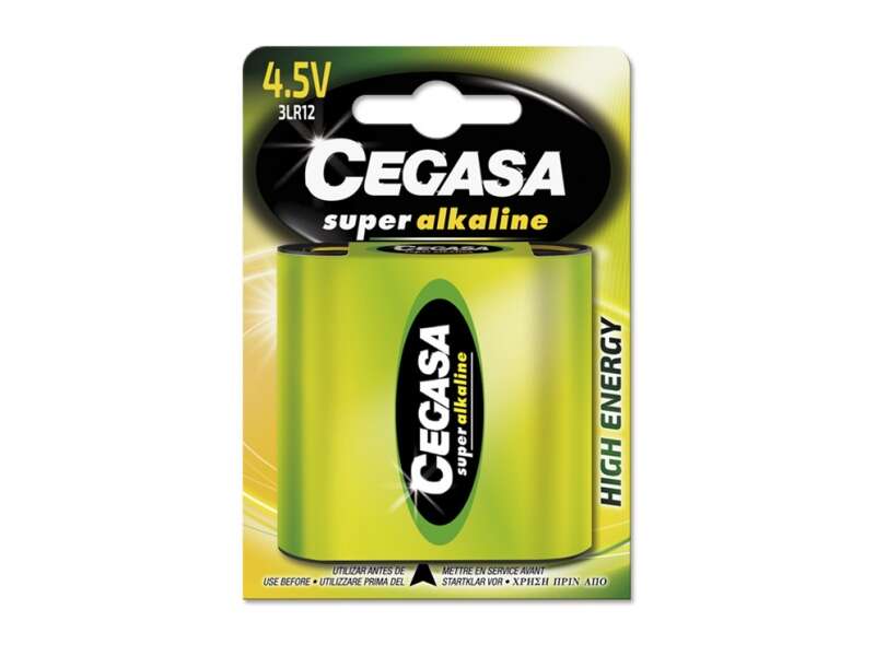 Cegasa Super Alkaline Pack de 1 Pila 3LR12 4.5V - Alta Tecnologia - Fiabilidad - Elevado Rendimiento - Maximas Prestaciones 1 pieza(s)