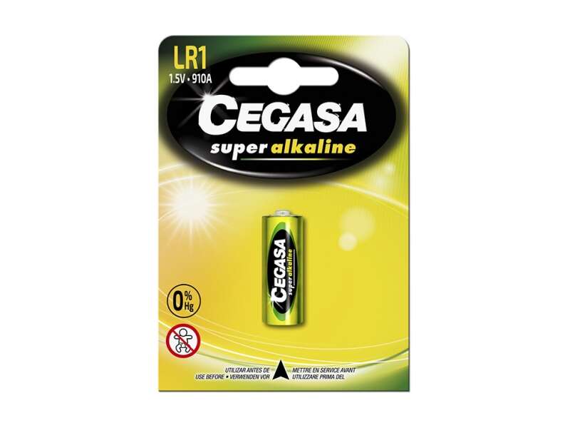 Cegasa Super Alkaline LR1 Pack de 1 Pila LR1 1.5V - Alta Tecnologia - Fiabilidad - Elevado Rendimiento - Maximas Prestaciones 1 pieza(s)