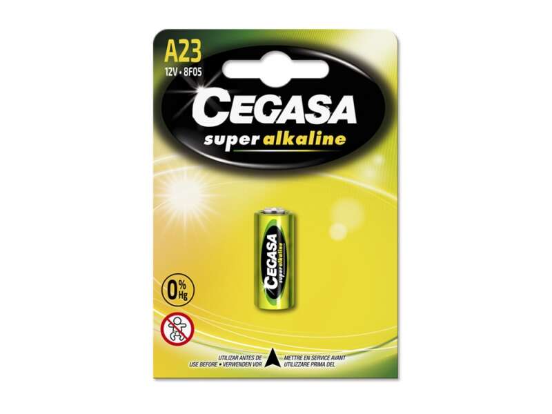 Cegasa Super Alcalina 8F05 Pack de 1 Pila A23 12V - Alta Tecnologia - Fiabilidad - Elevado Rendimiento - Maximas Prestaciones 1 pieza(s)