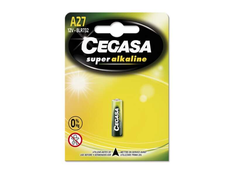 Cegasa A27 Pack de 1 Pila Alcalina A27 12V - Alta Tecnologia - Fiabilidad - Elevado Rendimiento - Maximas Prestaciones 1 pieza(s)