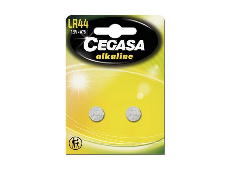 Cegasa LR44 Pack de 2 Pilas LR44 1.5V - Ideal para Mandos a Distancia, Juguetes y Termometros Digitales 1 pieza(s)