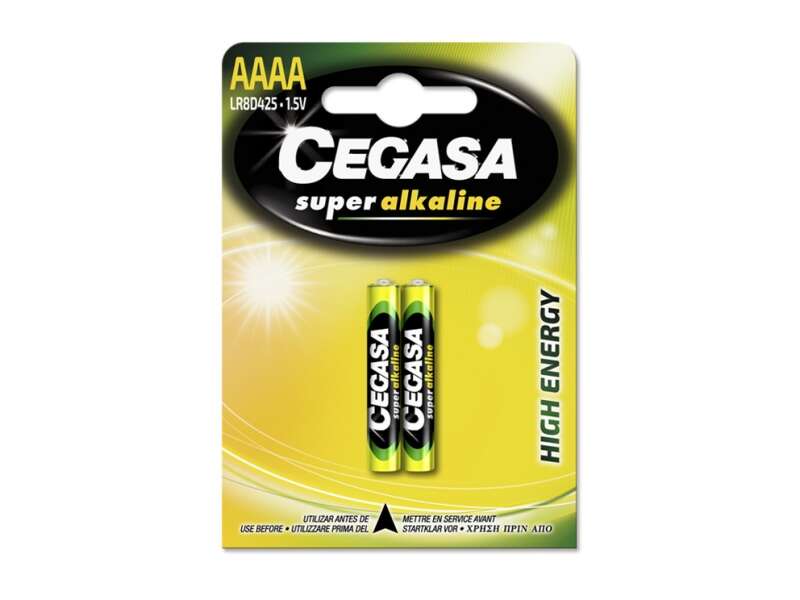 Cegasa Super Alkaline LR8D425 Pack de 2 Pilas AAAA - Alta Tecnologia - Fiabilidad - Elevado Rendimiento - Maximas Prestaciones 1 pieza(s)