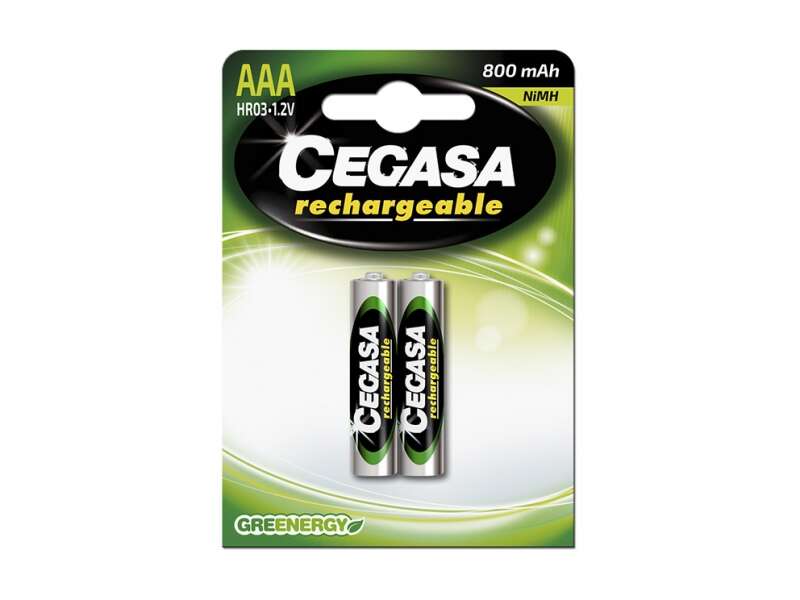 Cegasa HR03 Pack de 2 Pilas Recargables AAA - Tecnologia Rtu - Mantiene 85% de Energia Tras un Año 1 pieza(s)