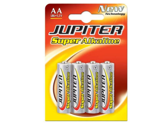 Jupiter Pack de 4 Pilas Alcalinas LR6 AA - Alta Tecnologia - Fiabilidad - Elevado Rendimiento - Maximas Prestaciones 1 pieza(s)