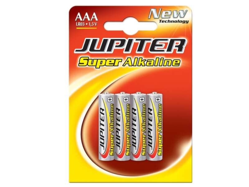 Jupiter Pack de 4 Pilas Alcalinas LR03 AAA - Alta Tecnologia - Fiabilidad - Elevado Rendimiento - Maximas Prestaciones 1 pieza(s)