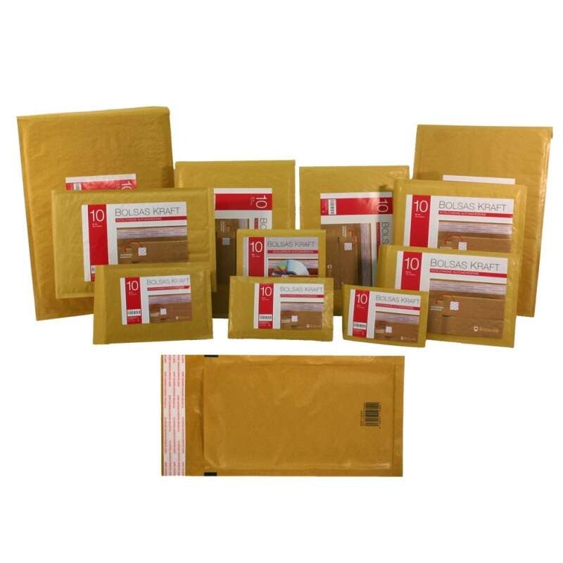 Bismark Bolsa Acolchada Kraft Nº14 180x265mm - Recubrimiento Interno de Laminas de Burbuja de Aire - Cierre Autoadhesivo - Ideal para Envios con Alta Proteccion (Precio unidad suelta)