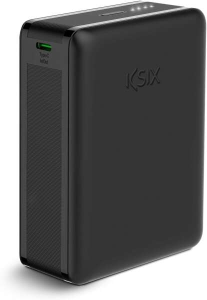 Ksix Powerbank Nano 20.000 mAh - Tamaño de Bolsillo - Power Delivery - 22,5 W - Cable USB-C a USB-C - Carga Simultanea - Color Negro 1 pieza(s)