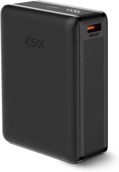 Ksix Powerbank Nano 20.000 mAh - Tamaño de Bolsillo - Power Delivery - 22,5 W - Cable USB-C a USB-C - Carga Simultanea - Color Negro 1 pieza(s)