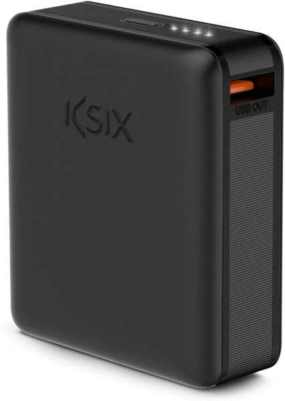 Ksix Powerbank Nano 10.000 mAh - Tamaño de Bolsillo - Power Delivery - 22.5 W - Cable USB-C a USB-C - Carga Simultanea - Color Negro 1 pieza(s)