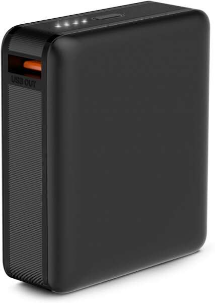 Ksix Powerbank Nano 10.000 mAh - Tamaño de Bolsillo - Power Delivery - 22.5 W - Cable USB-C a USB-C - Carga Simultanea - Color Negro 1 pieza(s)