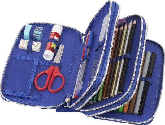 Faber-Castell Diseño Dinosaurio Estuche de 3 Pisos con Contenido de Serie: Goma de Borrar, Sacapuntas, Lapiz de Grafito HB, 2 Boligrafos (Azul y Rojo), Regla de 15cm, 18 Lapices de Colores, 18 Rotuladores, Tijera y Barra de Pegamento 1 pieza(s)