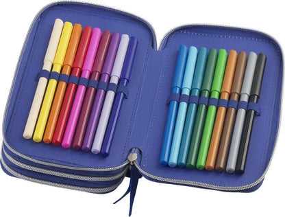 Faber-Castell Diseño Dinosaurio Estuche de 3 Pisos con Contenido de Serie: Goma de Borrar, Sacapuntas, Lapiz de Grafito HB, 2 Boligrafos (Azul y Rojo), Regla de 15cm, 18 Lapices de Colores, 18 Rotuladores, Tijera y Barra de Pegamento 1 pieza(s)