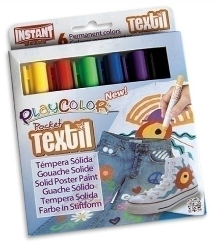 Playcolor - TEMPERA PLAYCOLOR POCKET TEXTIL C/6