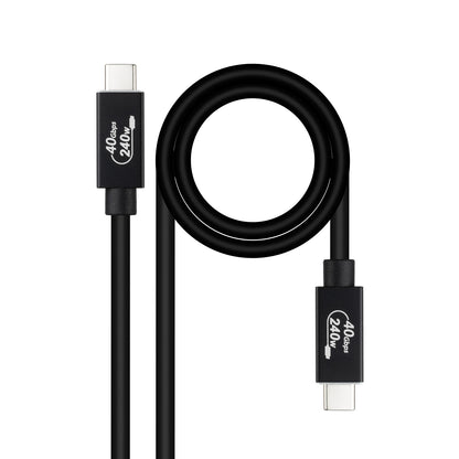 Nanocable - Cable USB 4 Gen 3x2 40Gbps 5A/240W  USB-C/M-USB-C/M  Negro  1 m