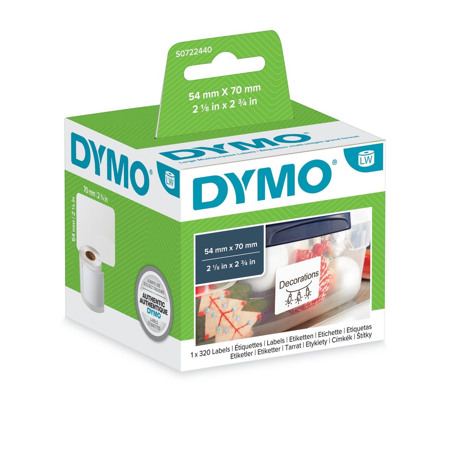 DYMO - LW - Etiquetas multiuso - 54 x 70 mm - S0722440