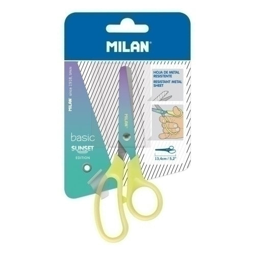 Milan - TIJERAS ESCOL.MILAN 13cm BASIC SUNSET.AM - Pack de 6 unidades