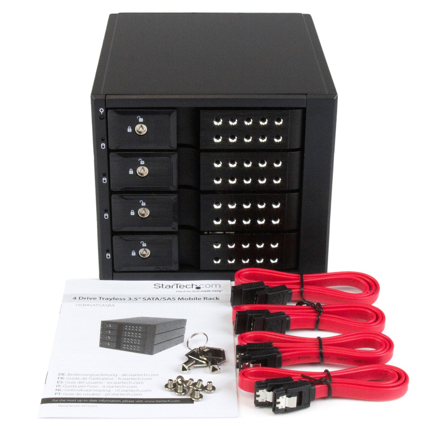 StarTech.com - Rack Móvil Backplane de 4 Bahías de Intercambio en Caliente - Rack Móvil Hot Swap sin Bandeja para Unidades de DD SSD de 3 5in SAS II/SATA III - 6 Gbps